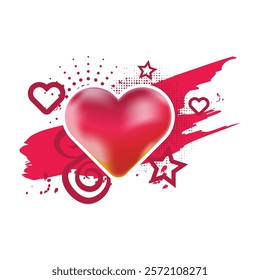 Grunge abstract background with heart shape design vector