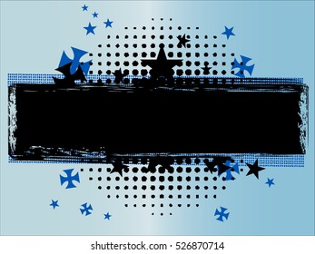 Grunge abstract background image with stars and crosses. Heavy metal, hard rock inspired design.