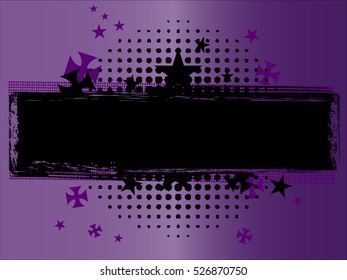 Grunge abstract background image with stars and crosses. Heavy metal, hard rock inspired design.