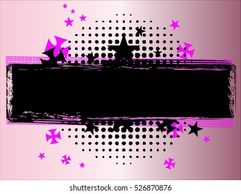 Grunge abstract background image with stars and crosses. Heavy metal, hard rock inspired design.