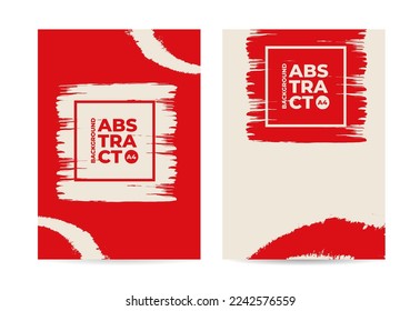 Borde del fondo abstracto, plantilla minimalista diseño vectorial de afiches a4 con textura de pincel para volante y cubierta