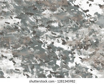 Grunge abstract background on white backdrop. Two colors. Monochrome. Rectangular horizontal rough design. Vector.
