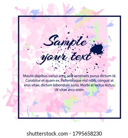 Grunge abstract background, pink and blue, vector illustration