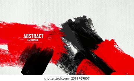 Grunge abstract background with red and black paint splatter.