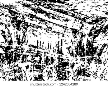Grunge abstract black background on white backdrop. Two colors. Rectangular horizontal medium rough noise design
