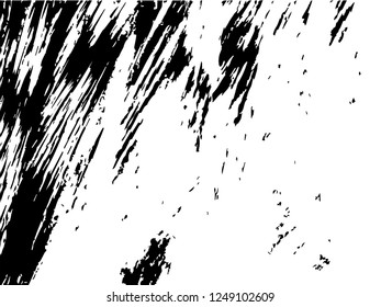 Grunge abstract black background on white backdrop. Two colors. Rectangular horizontal medium rough design.
