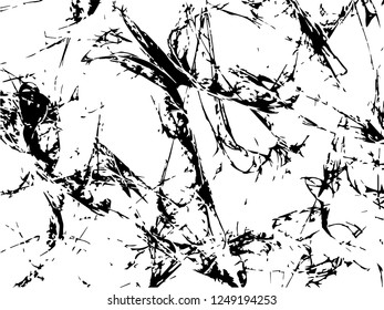 Grunge abstract black background on white backdrop. Two colors. Monochrome. Rectangular horizontal medium rough design. Vector.
