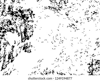 Grunge abstract black background on white backdrop. Two colors. Monochrome. Rectangular horizontal medium rough design. Vector.
