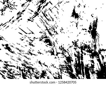 Grunge abstract black background on white backdrop. Two colors. Monochrome. Rectangular horizontal medium rough design. Vector.
