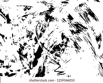 Grunge abstract black background on white backdrop. Two colors. Monochrome. Rectangular horizontal medium rough design. Vector.
