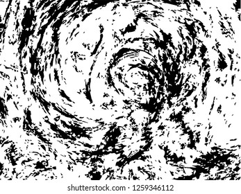 Grunge abstract black background on white backdrop. Two colors. Monochrome. Rectangular horizontal medium rough design. Vector.