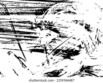 Grunge abstract black background on white backdrop. Two colors. Monochrome. Rectangular horizontal medium rough design. Vector.
