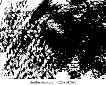 Grunge abstract black background on white backdrop. Two colors. Monochrome. Rectangular horizontal medium rough design. Vector.