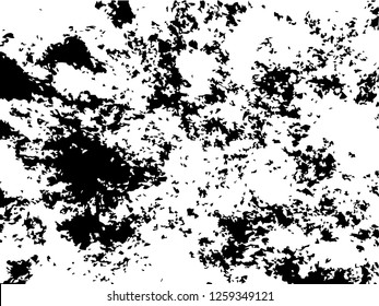 Grunge abstract black background on white backdrop. Two colors. Monochrome. Rectangular horizontal medium rough design. Vector.
