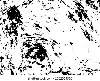 Grunge abstract black background on white backdrop. Two colors. Monochrome. Rectangular horizontal medium rough design. Vector.