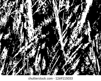 Grunge abstract black background on white backdrop. Two colors. Monochrome. Rectangular horizontal medium rough design. Vector.