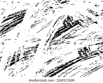 Grunge abstract black background on white backdrop. Two colors. Monochrome. Rectangular horizontal medium rough design. Vector.