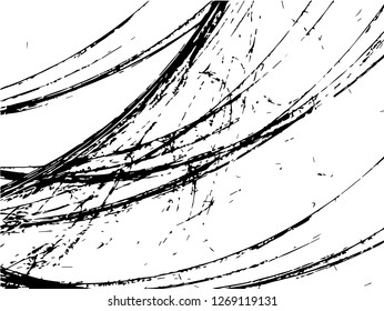 Grunge abstract black background on white backdrop. Two colors. Monochrome. Rectangular horizontal medium rough design. Vector.