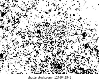 Grunge abstract black background on white backdrop. Two colors. Monochrome. Rectangular horizontal medium rough design. Vector.