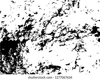 Grunge abstract black background on white backdrop. Two colors. Monochrome. Rectangular horizontal medium rough design. Vector.