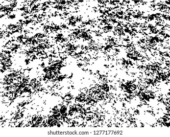 Grunge abstract black background on white backdrop. Two colors. Monochrome. Rectangular horizontal medium rough design. Vector.