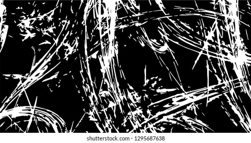 Grunge abstract black background on white backdrop. Two colors. Monochrome. Rectangular horizontal rough design. Vector.