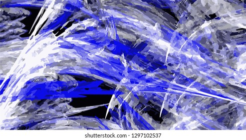 Grunge abstract blue black background on white backdrop. Rectangular horizontal rough design. Vector.