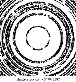 Grunge abstract circular texture. Distressed overay background. Empty design template. EPS10 vector.