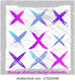 Grunge abstract cross. Vector illustration.