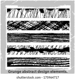 Grunge abstract design elements. Vector illustration.