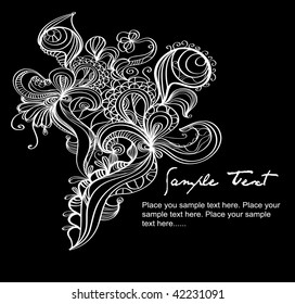 Grunge abstract doodle design with room for text