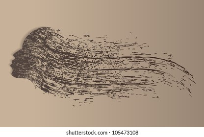 grunge abstract face design