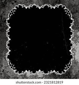 Grunge abstract frame design in black and white