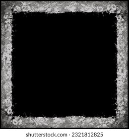 Grunge abstract frame design in black and white