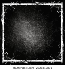 Grunge abstract frame design in black and white