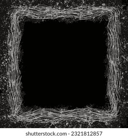 Grunge abstract frame design in black and white