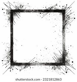 Grunge abstract frame design in black and white