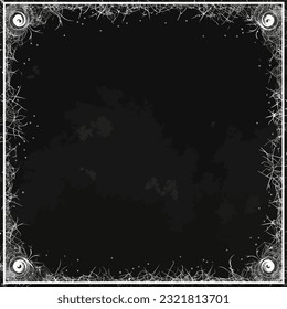Grunge abstract frame design in black and white