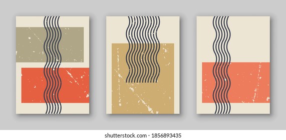 
Fondo de patrón geométrico abstracto, afiche, diseño de arte vectorial en estilo Bauhaus. 
Formas simples, círculo, triángulo, cuadrado y líneas.