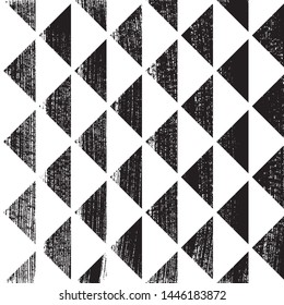 Grunge abstract geometric pattern. Square black and white backdrop.
