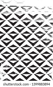 Grunge abstract geometric pattern. Vertical black and white backdrop.