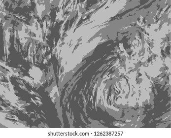 Grunge abstract gray background on white backdrop. Two colors. Monochrome. Rectangular horizontal medium rough design. Vector.