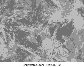 Grunge abstract gray background on white backdrop. Two colors. Monochrome. Rectangular horizontal medium rough design. Vector.