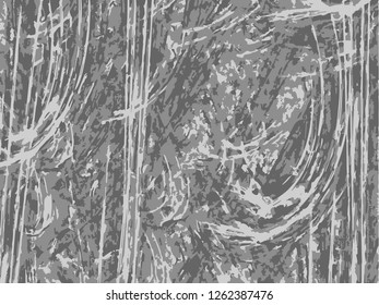 Grunge abstract gray background on white backdrop. Two colors. Monochrome. Rectangular horizontal medium rough design. Vector.