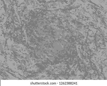 Grunge abstract gray background on white backdrop. Two colors. Monochrome. Rectangular horizontal medium rough design. Vector.
