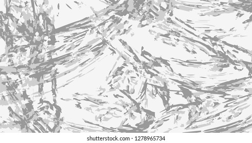 Grunge abstract gray background on white backdrop. Two colors. Monochrome. Rectangular horizontal rough design. Vector.