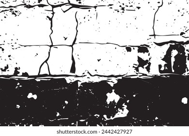 Grunge Abstract Halftone Texture of Cracked Concrete, Stone, or Asphalt