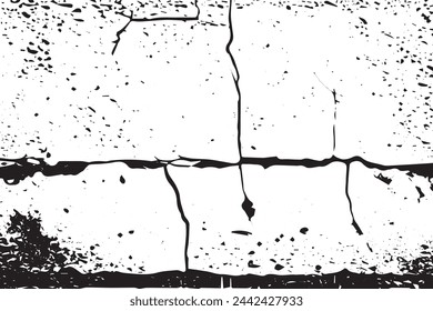 Grunge Abstract Halftone Texture of Cracked Concrete, Stone, or Asphalt