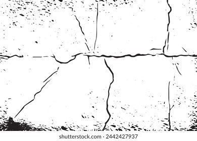 Grunge Abstract Halftone Texture of Cracked Concrete, Stone, or Asphalt