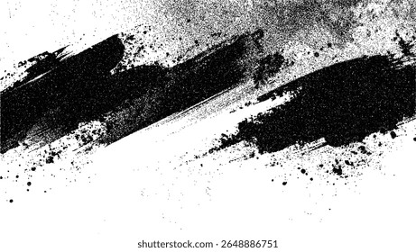Grunge Abstract Ink Brush Texture Background – Black and White Artistic Strokes
